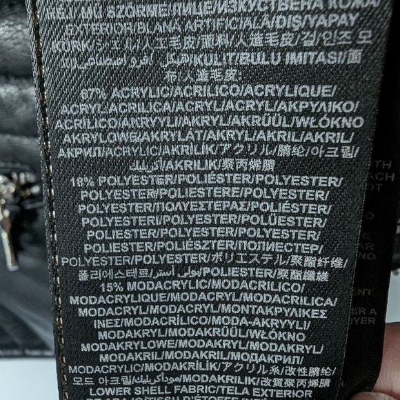 GUESS Faux Fur Black Zip Up Vest Size Medium Glam Punk Rock NYE - Picture 9 of 14